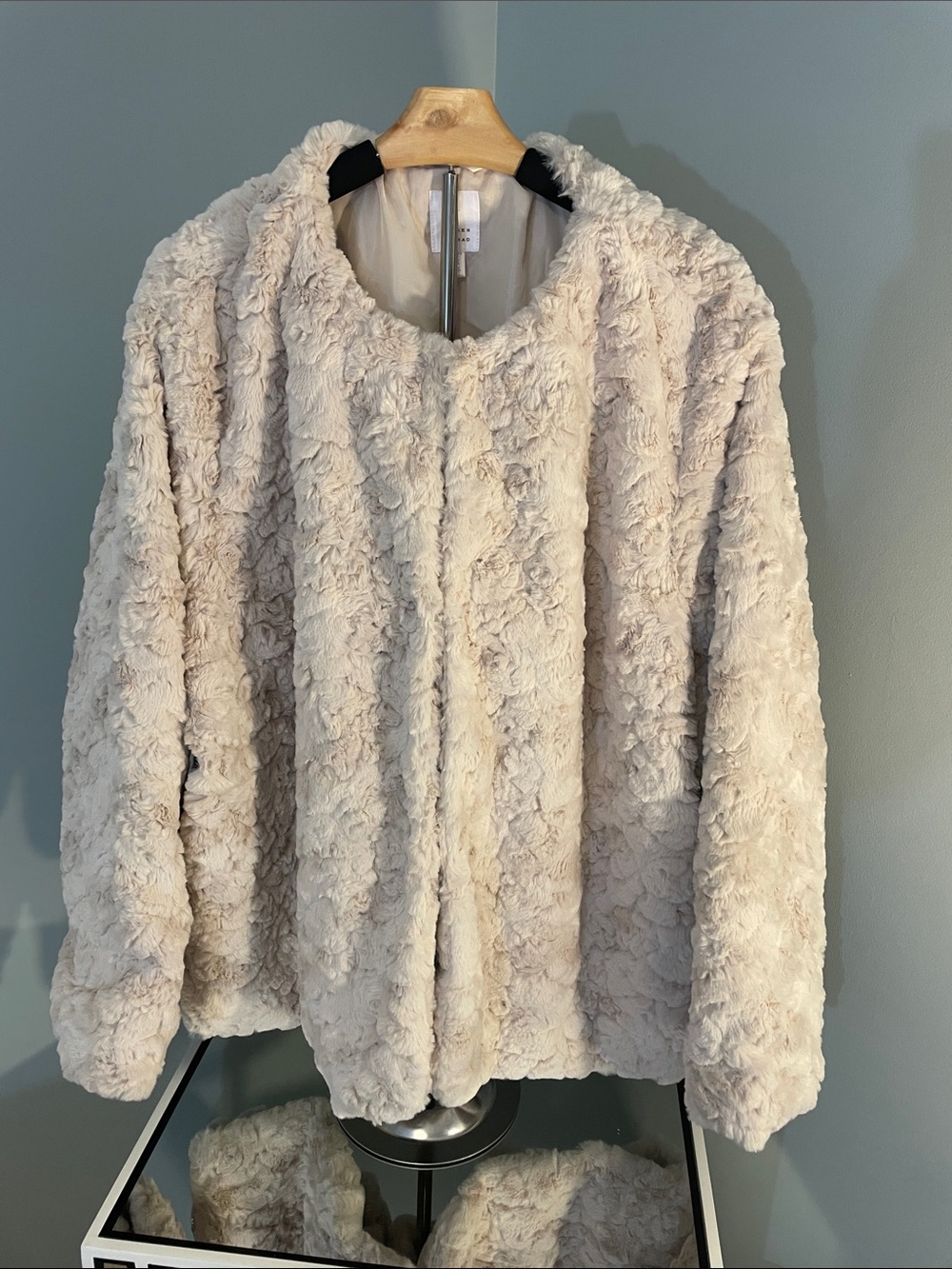 LC Lauren Conrad Ivory Plush Teddy Jacket new 4XL